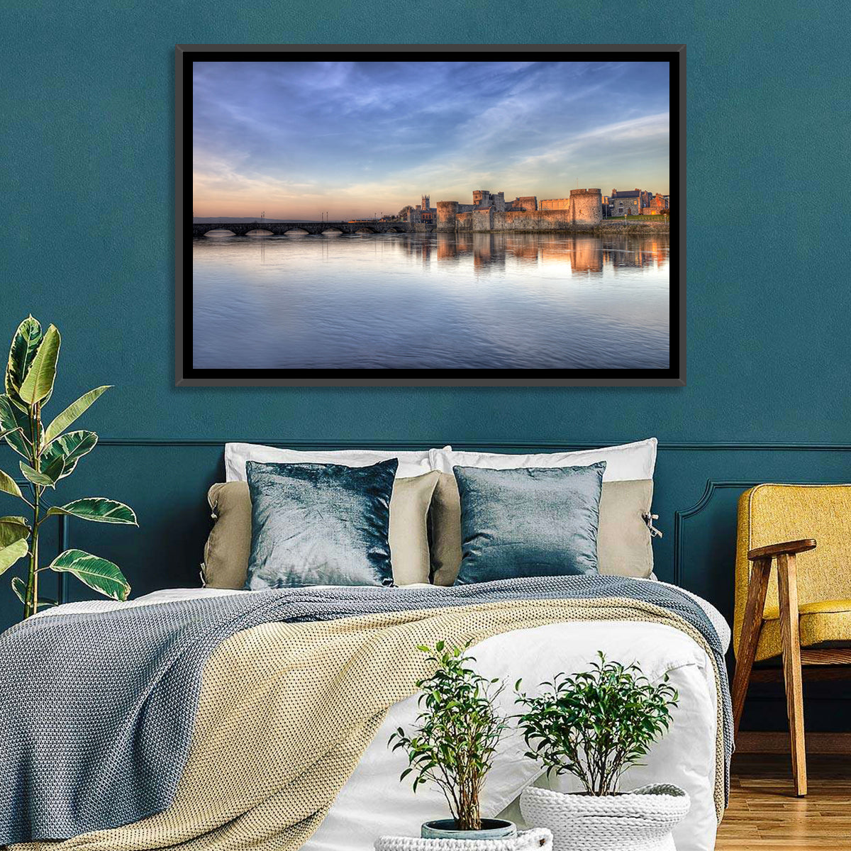 King John's Castle at Sunset Wall Art in a room, landscape