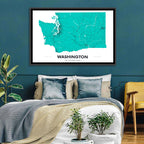 Washington State Minimalist Map Wall Art