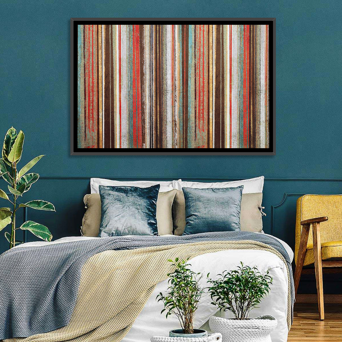 Layered Stripes Wall Art in a room, landscape