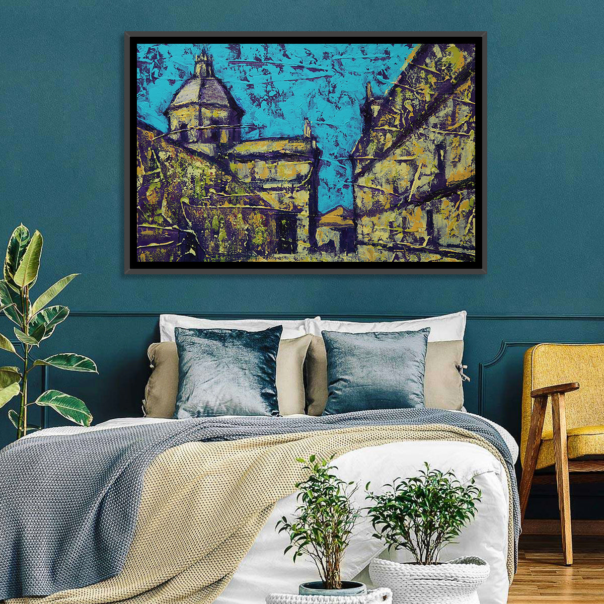 Las Agustinas Alleyway Abstraction Wall Art in a room, landscape