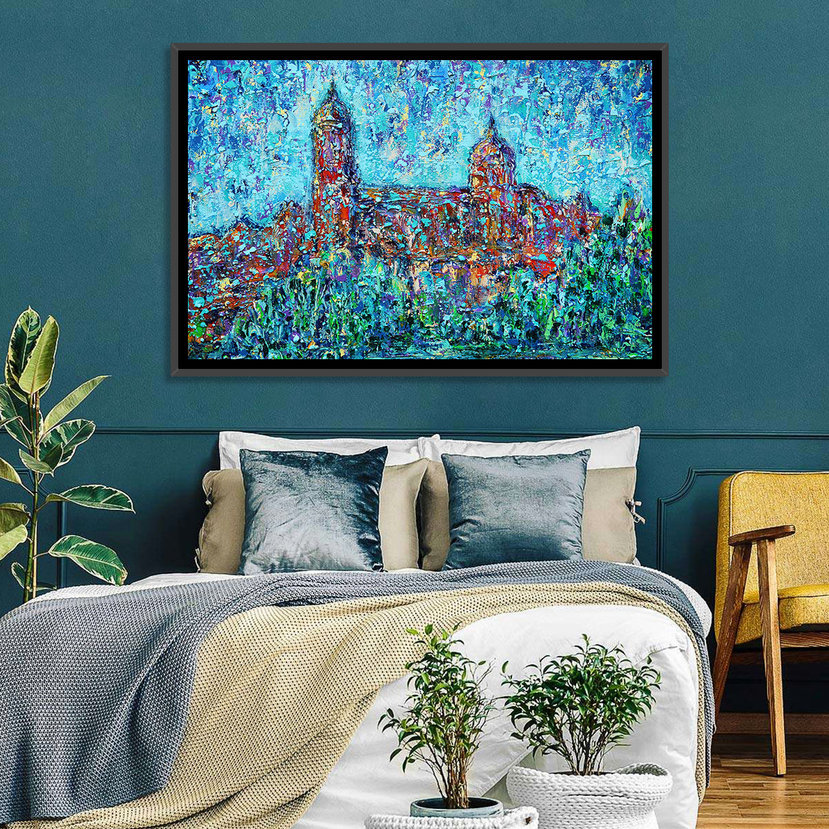 Salamanca Dual Domes Reflection Wall Art in a room, landscape