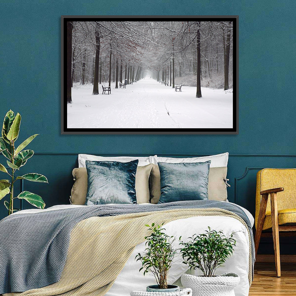Snow Covered Park Lane Wall Art