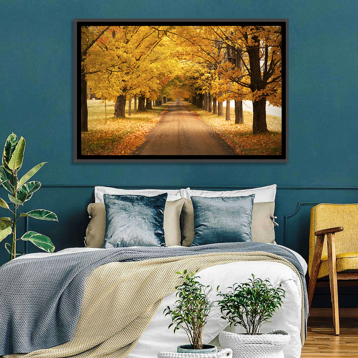 Golden Autumn Road Wall Art