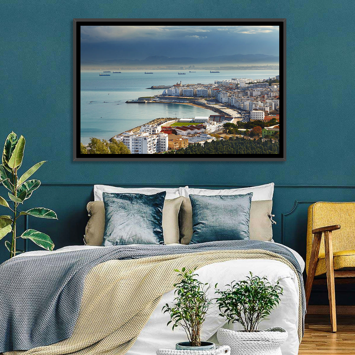 Bab El Oued Bay, Algiers Wall Art in a room, landscape
