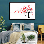 Heart Leaf Tree Silhouette Wall Art