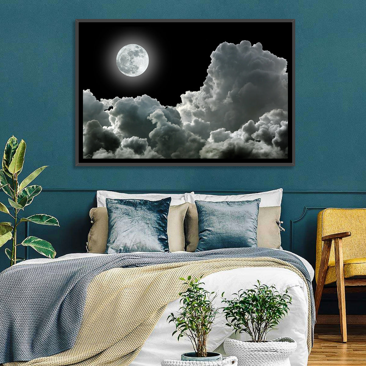 Cloudy Moon Light Wall Art