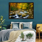 Autumn Stream Through Forest Wall Art