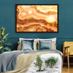 Golden Agate Stone Abstract Wall Art