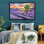 Lavender Field at Sunset Wall Art