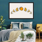 Lunar Phases Floral Arc Wall Art