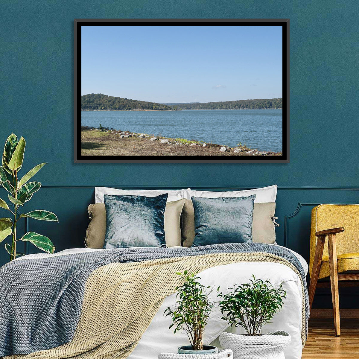 Tenkiller Lake Shoreline Wall Art in a room, landscape