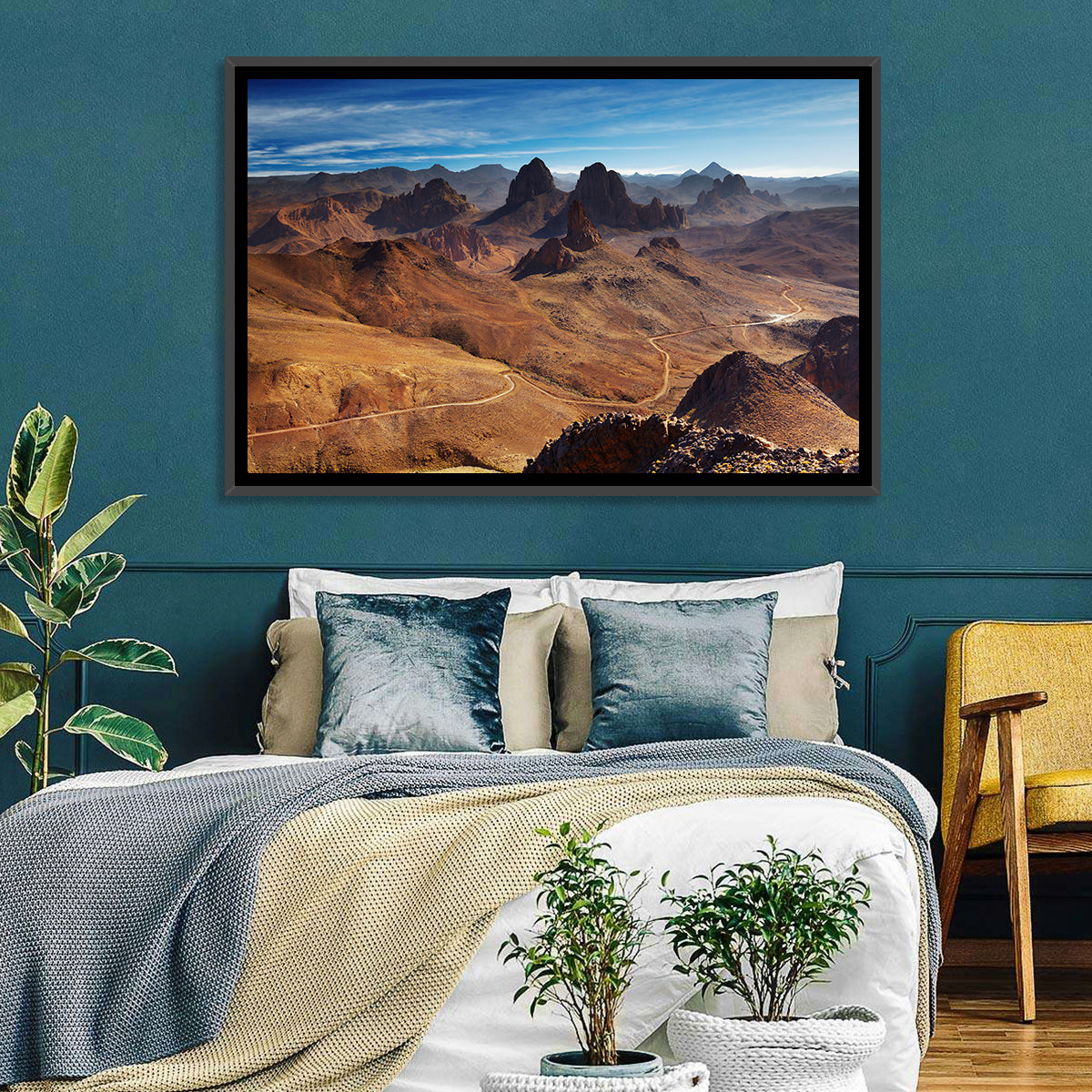 Hoggar Mountain Road Wall Art in a room, landscape