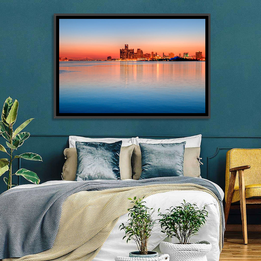 Detroit Golden Hour Skyline Wall Art