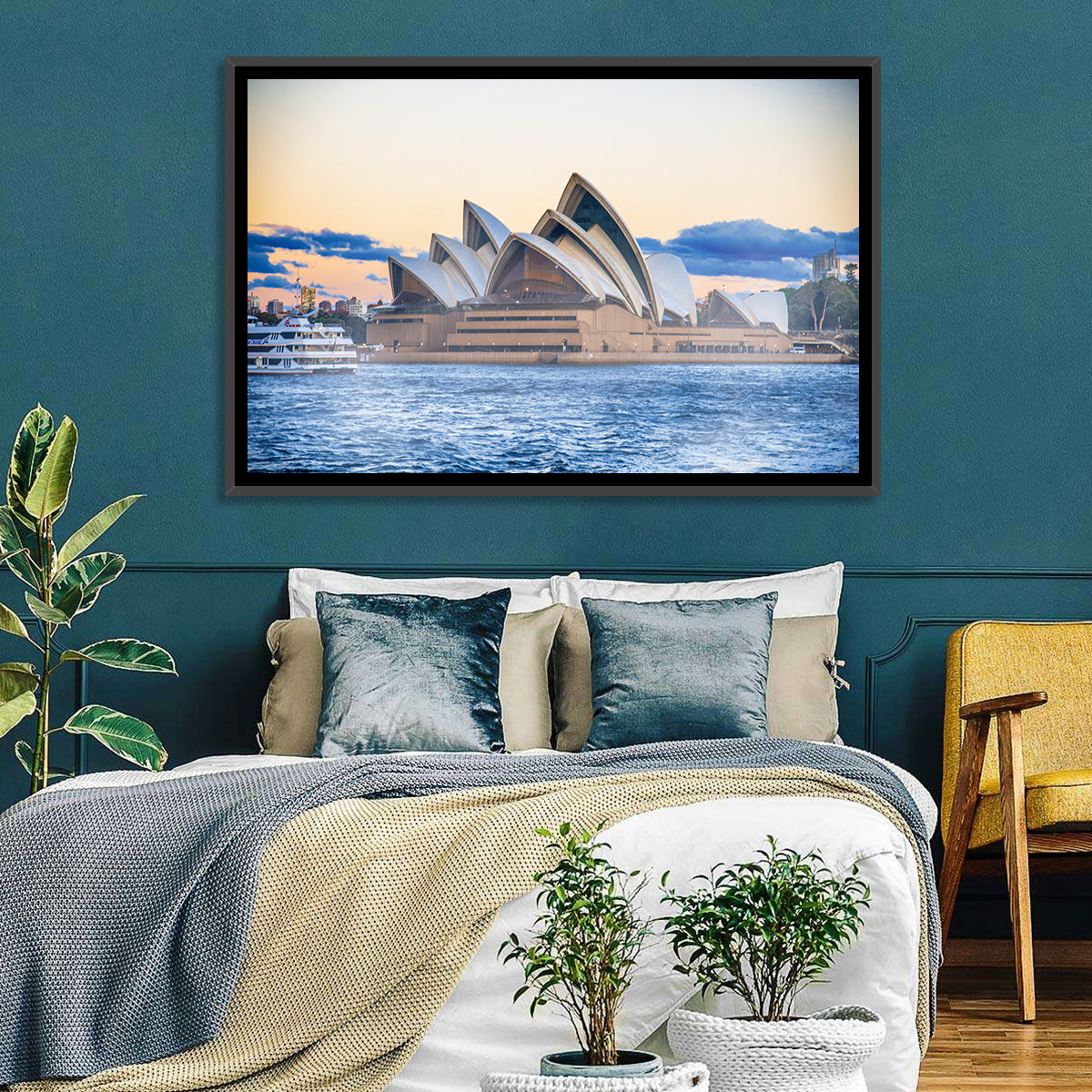 Sydney Opera House at Dusk Wall Art in a room, landscape