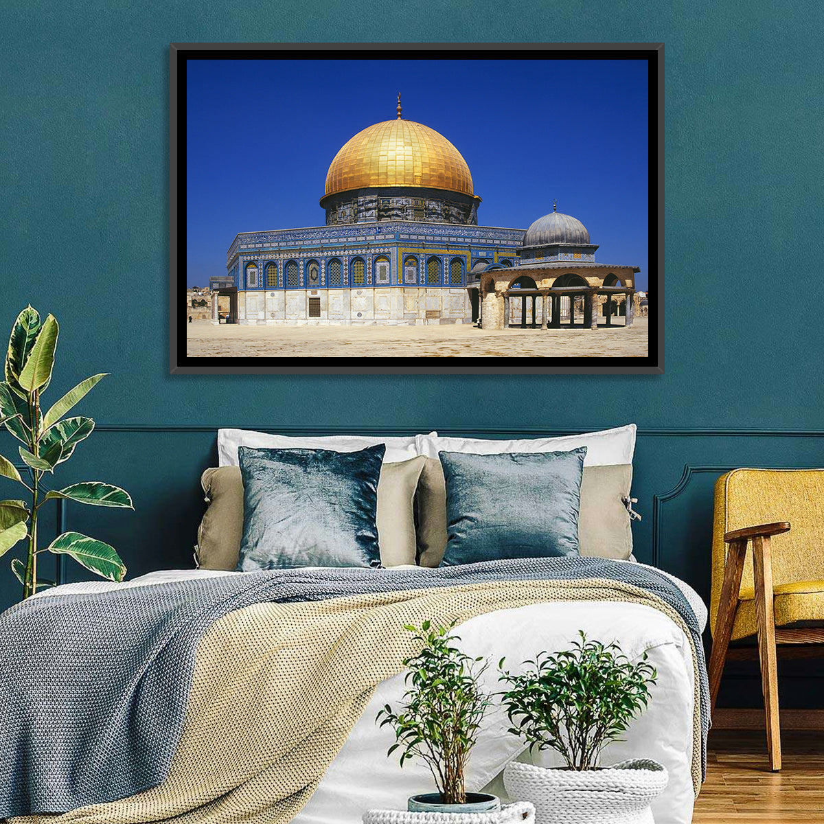 Golden Dome of the Rock, Jerusalem Wall Art in a room, landscape