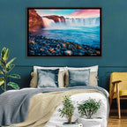 Goðafoss Waterfall at Sunset Wall Art
