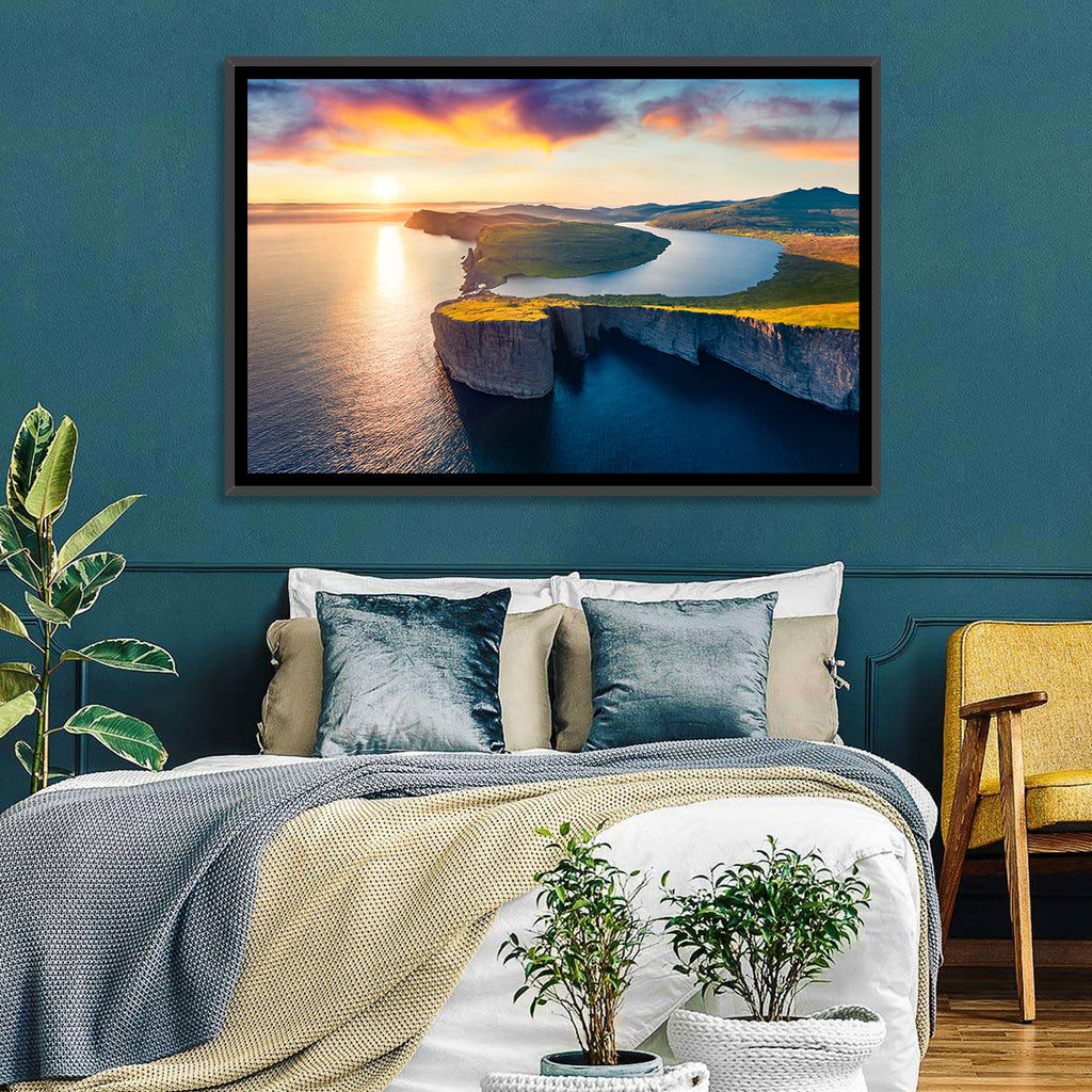 Sørvágsvatn Lake at Sunset Wall Art