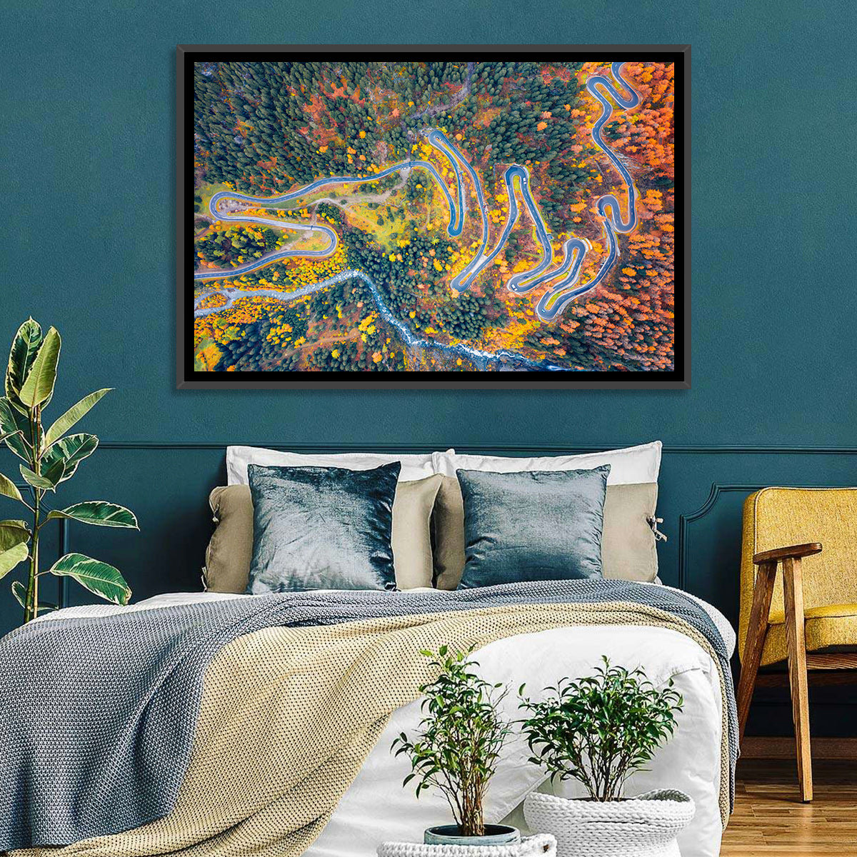 Maloya Pass Aerial View Wall Art in a room, landscape