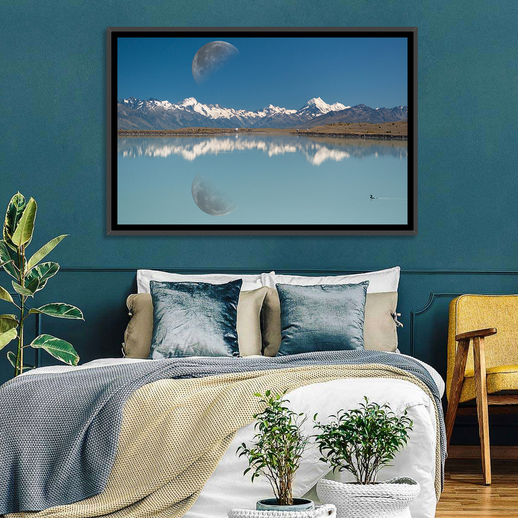 Moon Over Mt Cook and Lake Pukaki Wall Art