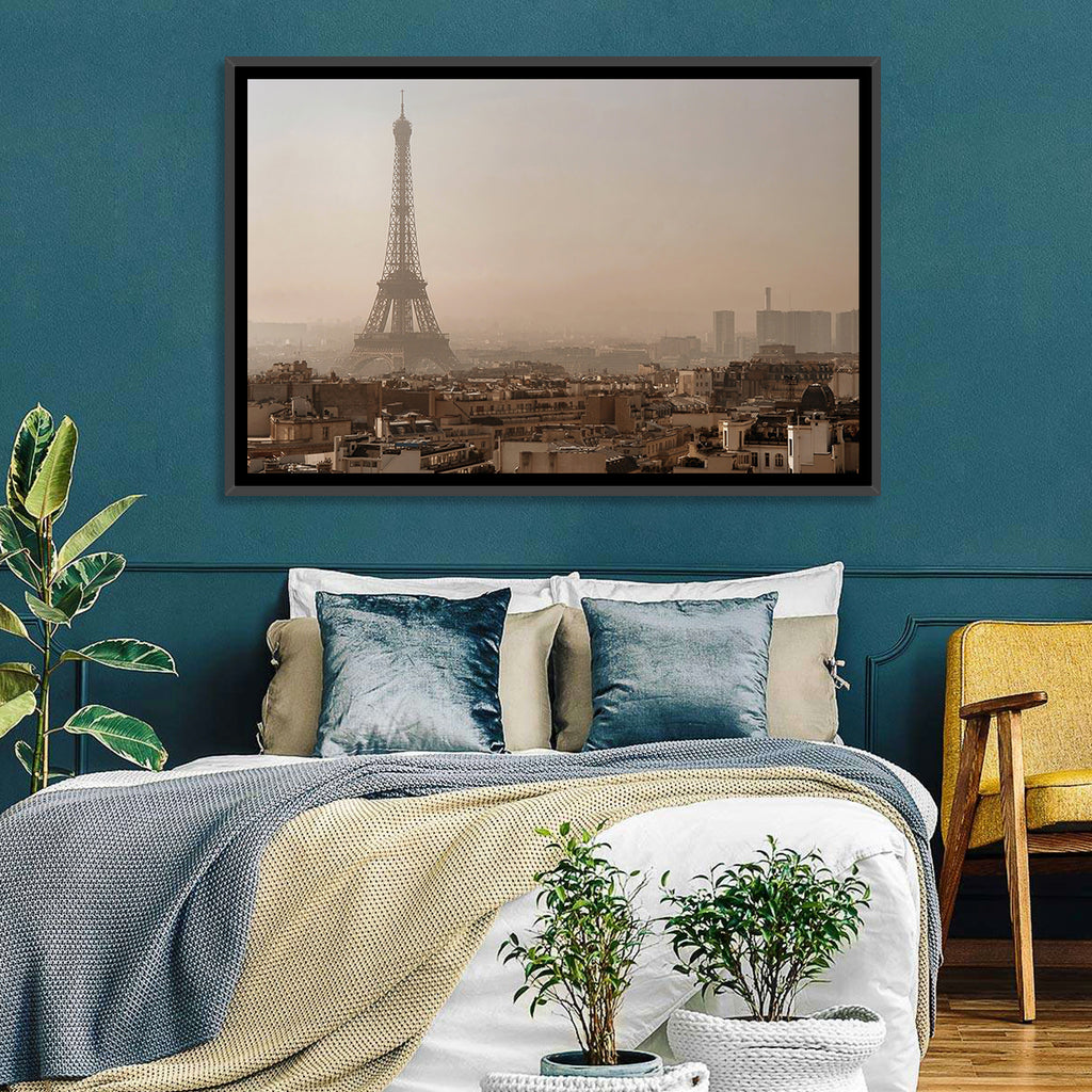 Eiffel Tower Over Paris Rooftops Wall Art
