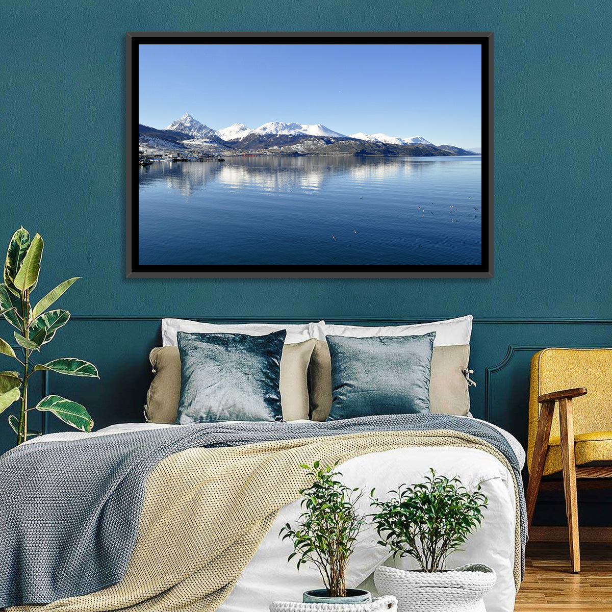 Beagle Channel Mountains, Ushuaia Wall Art in a room, landscape
