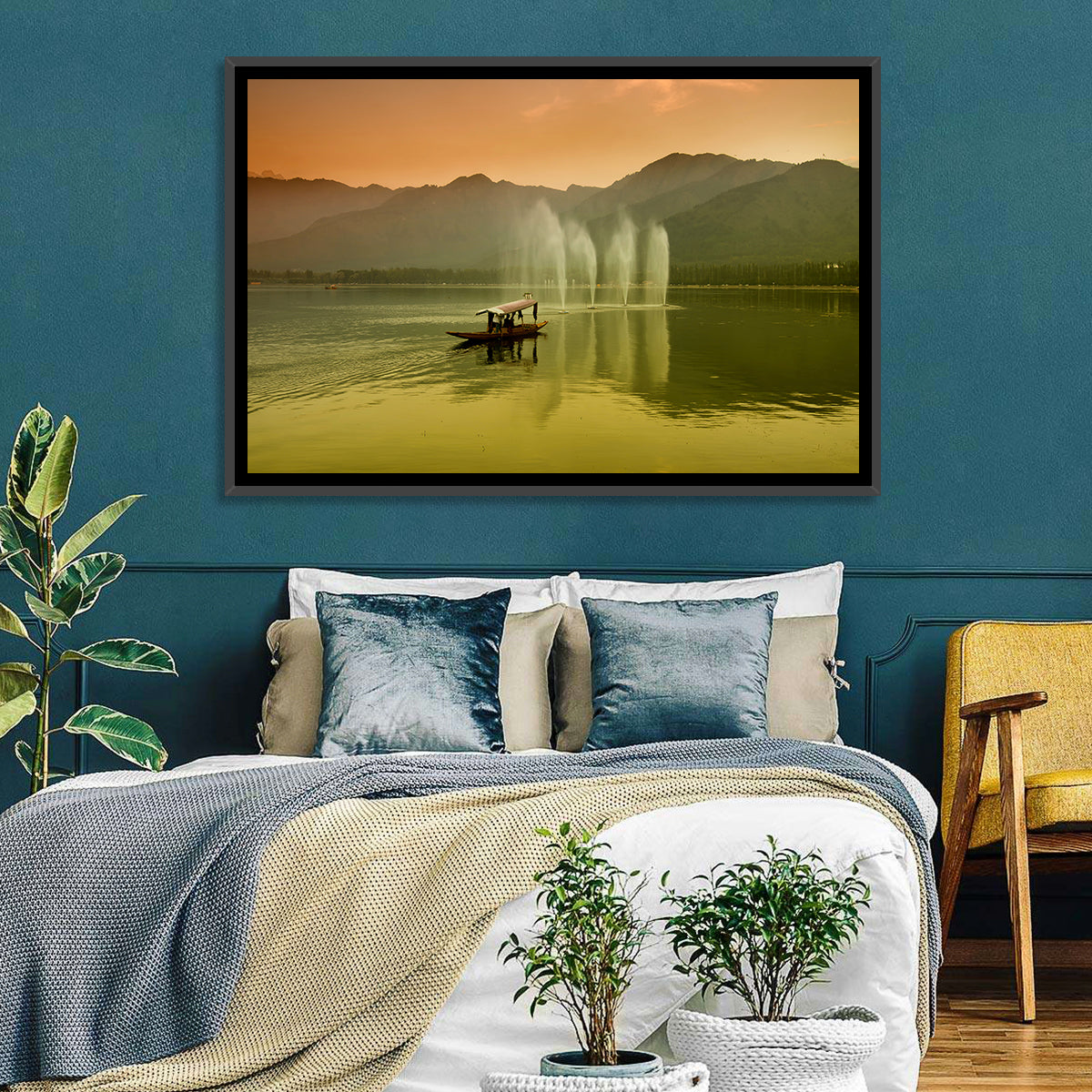 Dal Lake Srinagar Wall Art in a room, landscape