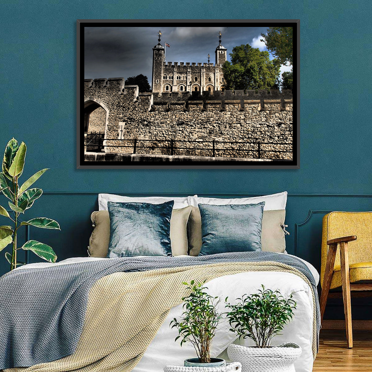 Tower of London Wall Art in a room, landscape