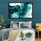 Teal Wave Abstract Wall Art