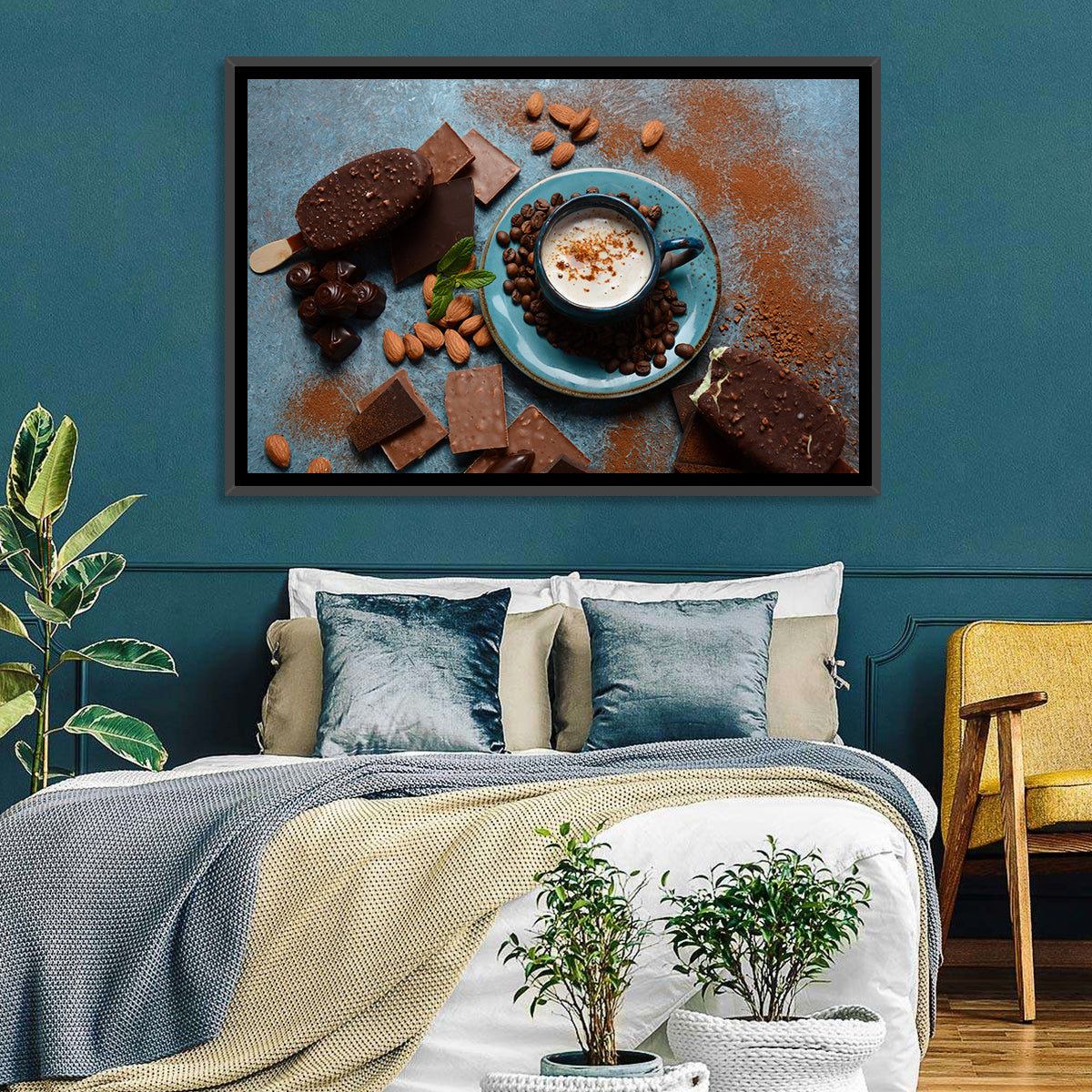 Coffee and Ice Cream Still Life Wall Art in a room, landscape
