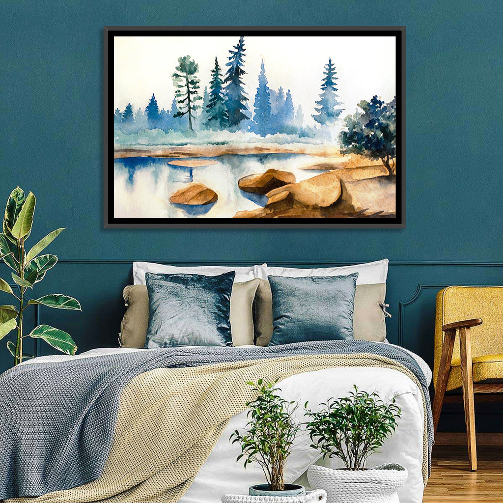 Misty Pine Stream Wall Art