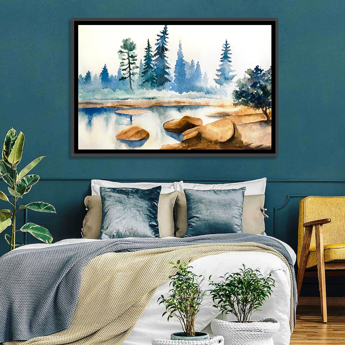 Misty Pine Stream Wall Art