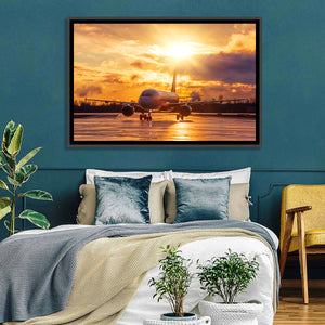 Airplane On Airport Wall Art