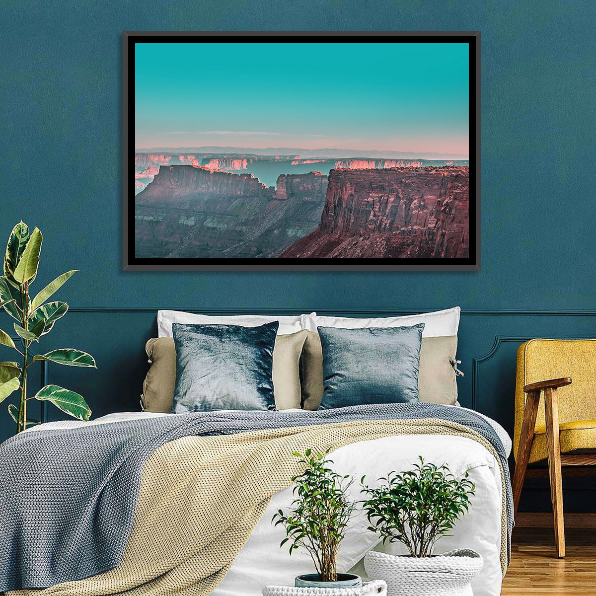 Sunlit Canyon Rim at Dusk Wall Art