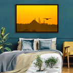 Süleymaniye Mosque Golden Hour Silhouette Wall Art