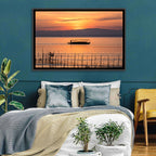 Albufera Sunrise Boat Silhouette Wall Art