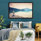 Stone Cairn by a Mountain Lake Wall Art