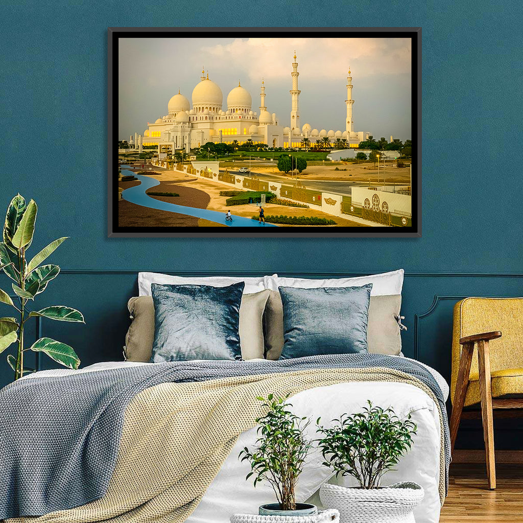 Sheikh Zayed Grand Mosque at Golden Dusk Wall Art