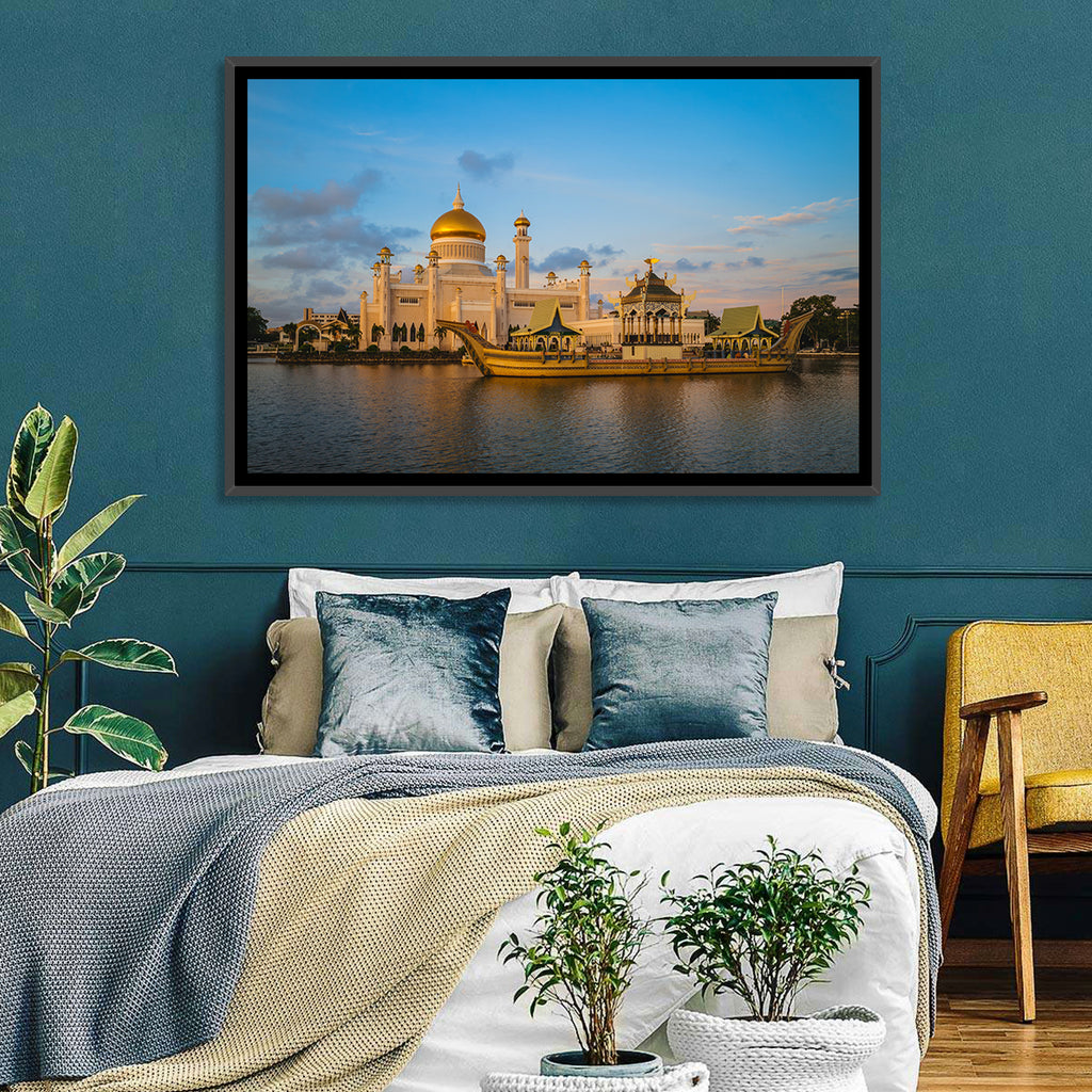 Sultan Omar Ali Saifuddien Mosque at Golden Hour Wall Art