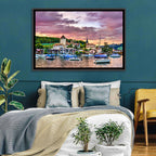Spiez Castle Harbor Sunset Wall Art
