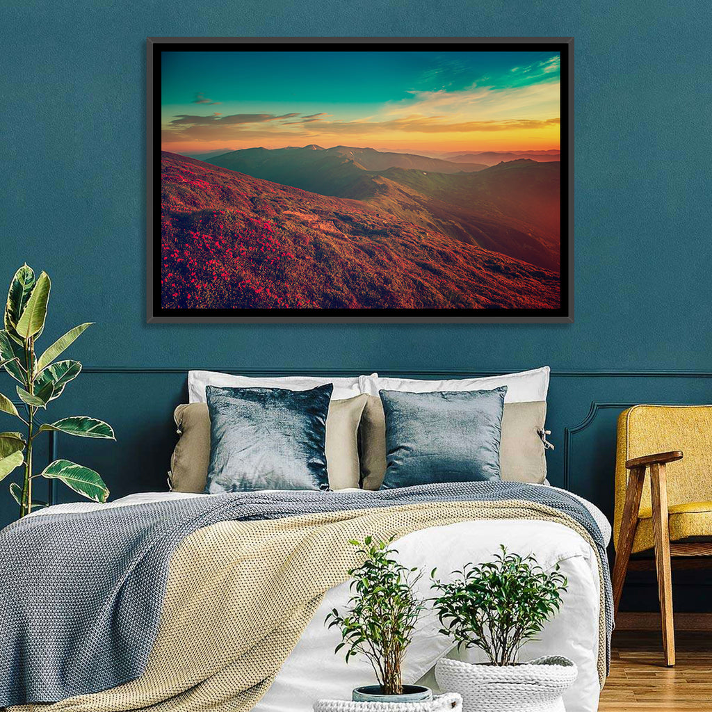 Alpine Rhododendrons at Golden Sunrise Wall Art