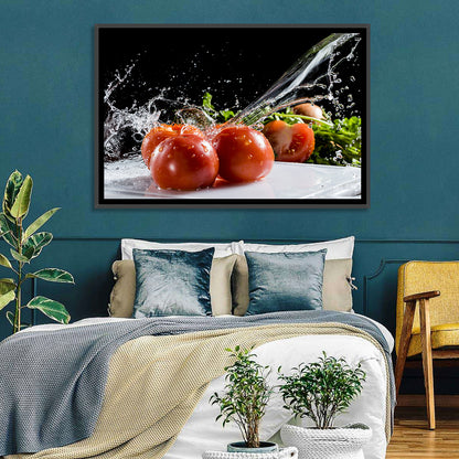 Water Splash & Tomatoes Wall Art