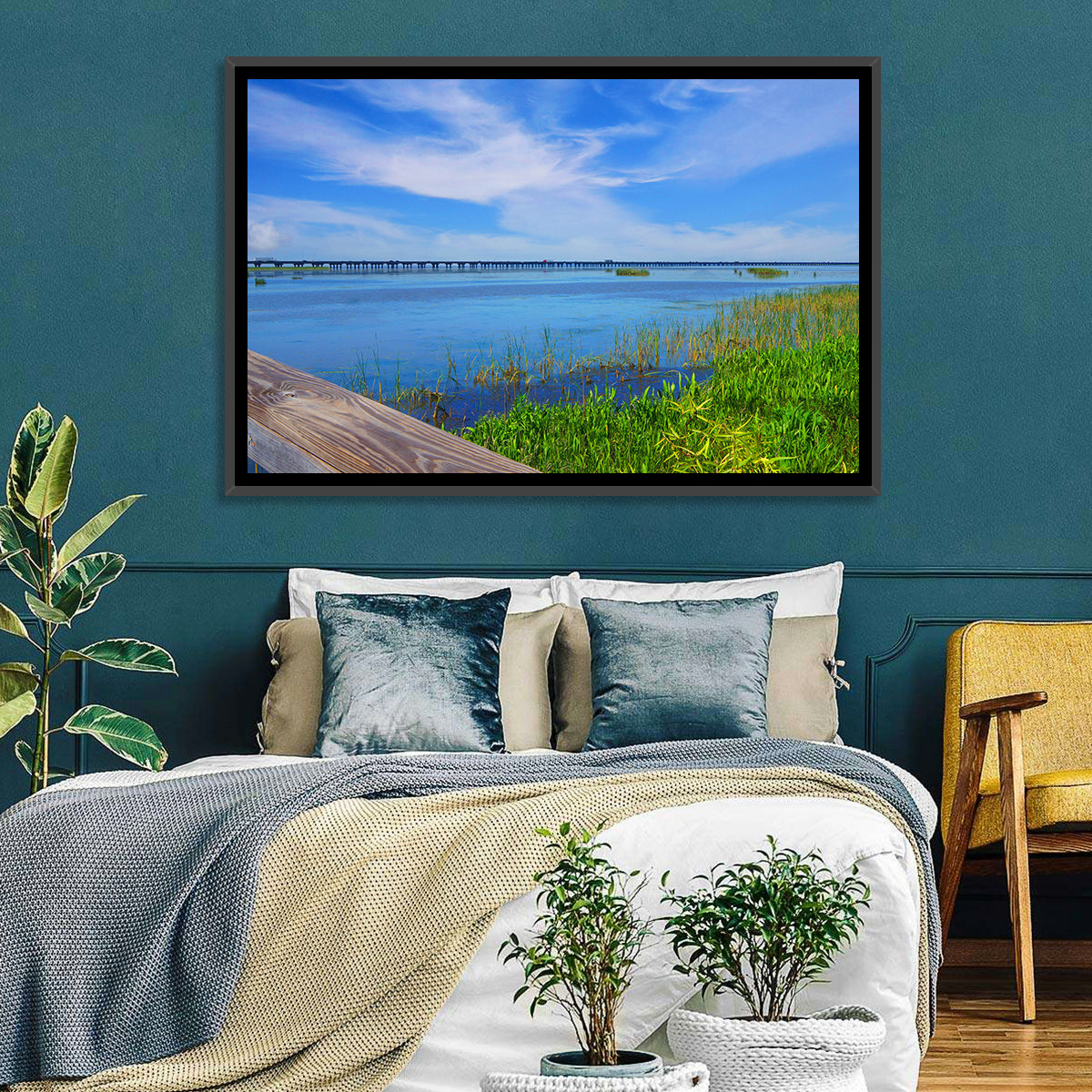 Meaher State Park Boardwalk Wall Art in a room, landscape