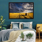Hay Bale at Golden Hour Wall Art