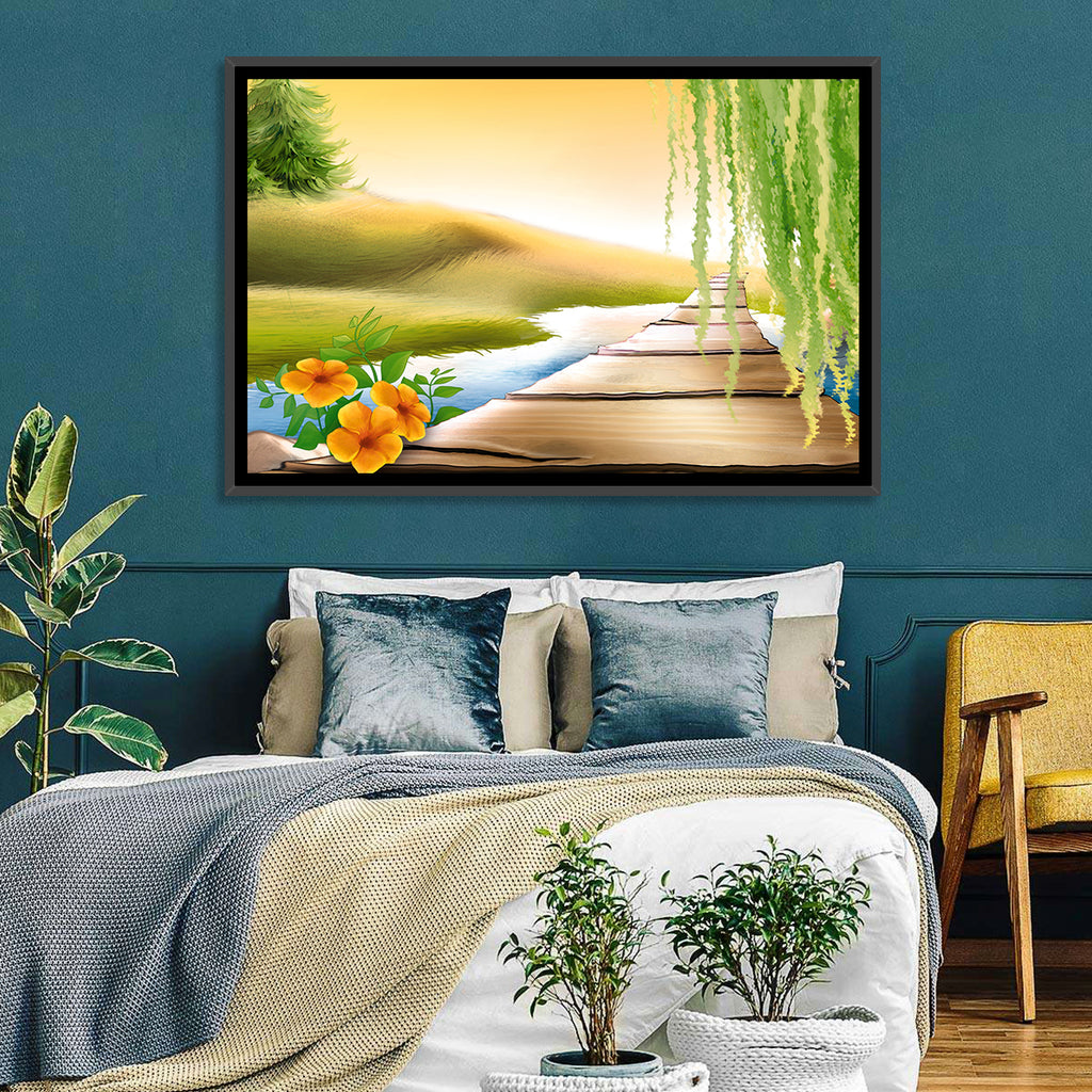 Golden Hour Willow Walkway Wall Art