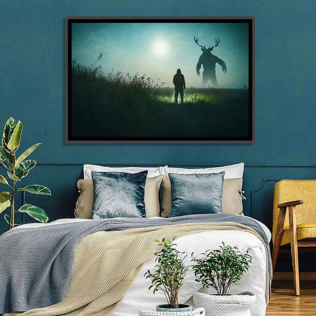 Antlered Shadow in Mist Wall Art