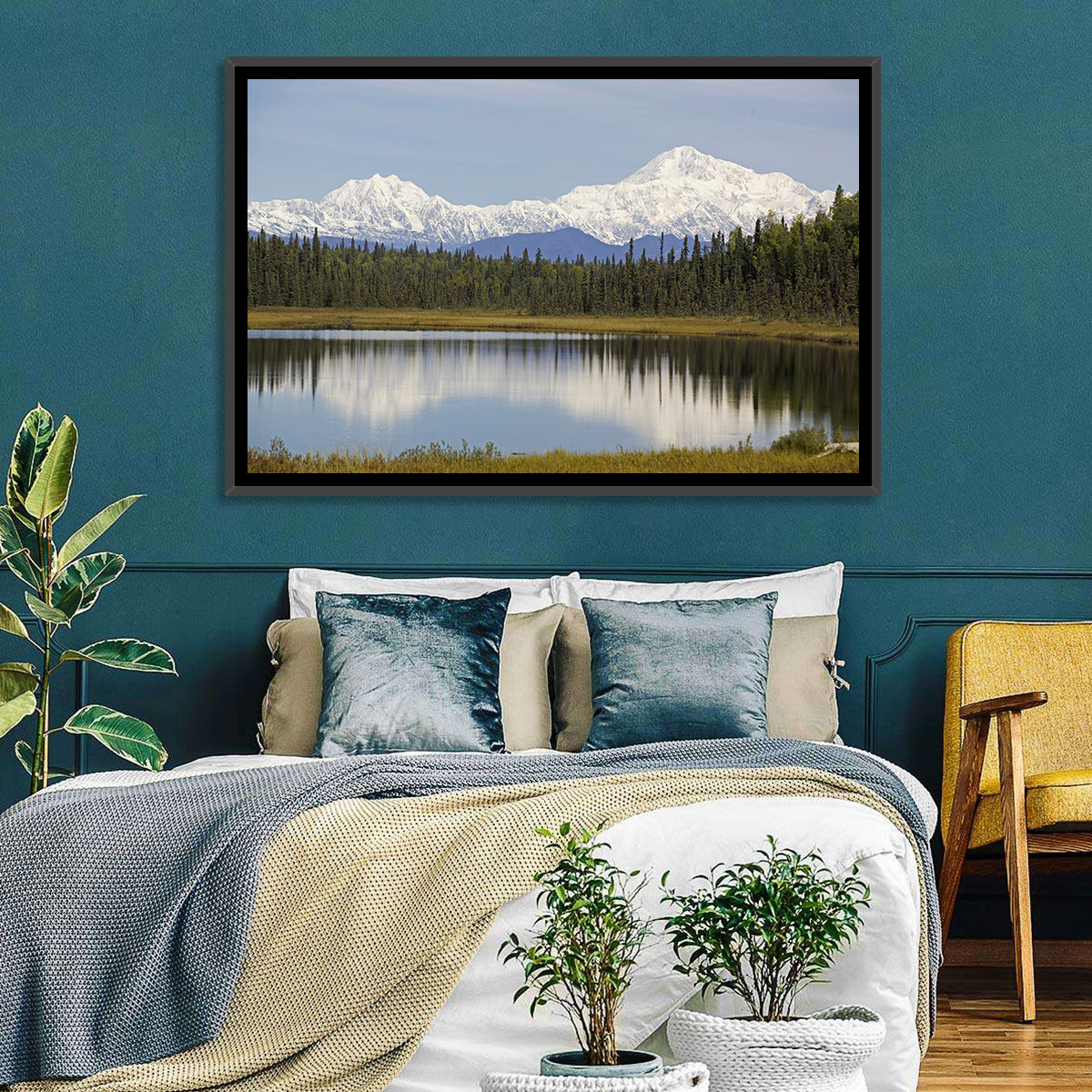 Denali Reflection Wall Art in a room, landscape