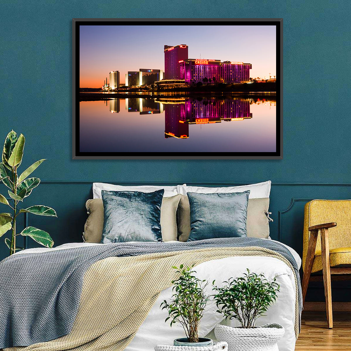 Laughlin Riverside Reflection Wall Art in a room, landscape