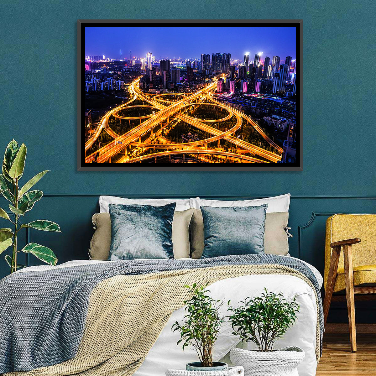 Hanyang District Interchange Nightscape Wall Art
