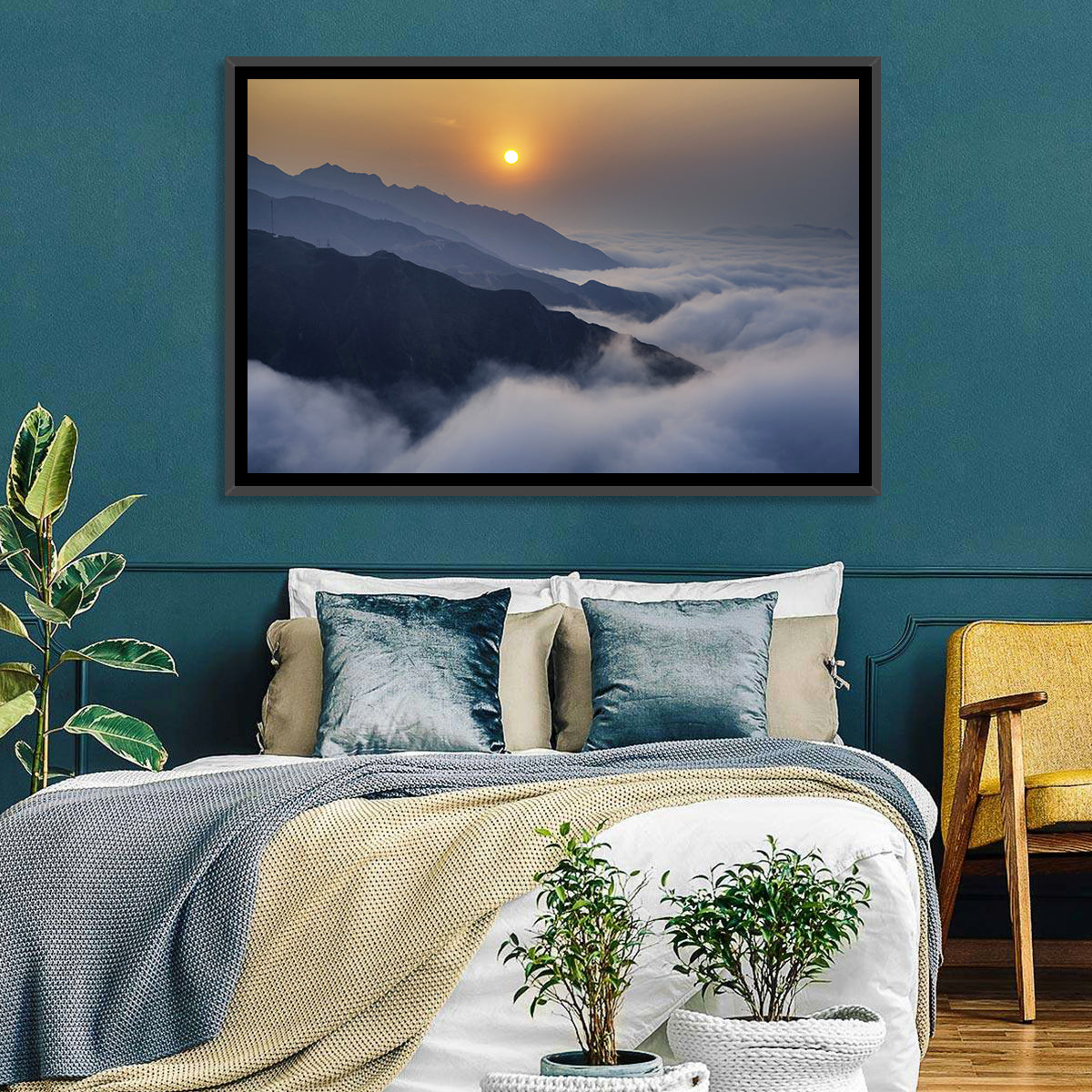 Ta Xua Range at Golden Dawn Wall Art in a room, landscape