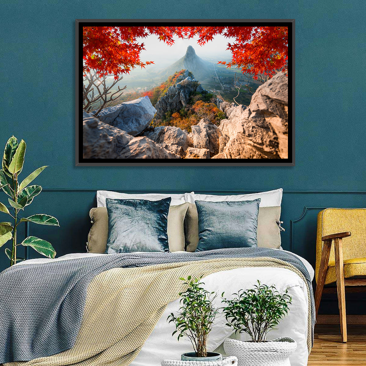 Khao Nor Maple Framed Peak Wall Art in a room, landscape